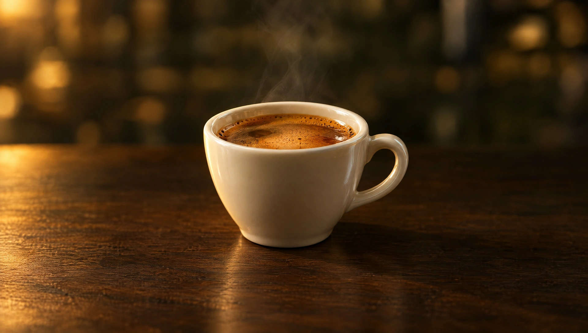 فنجان إسبريسو مع كريما ذهبية